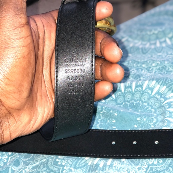 Men’s Gucci Leather belt with Double G buckle - Picture 6 of 7